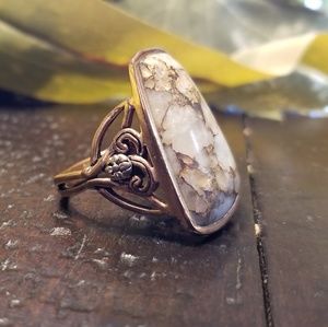 BARSE - Bronze and White Calcite Ring